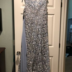 Alexa Evenings Embroidered Fit & Flare gown